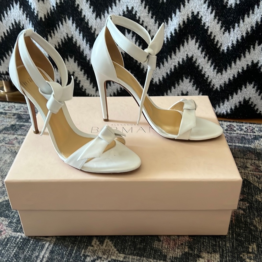 Alexandre Birman Clarita Sandal 100mm 4” white 36.5 36 1/2 - Picture 2 of 7